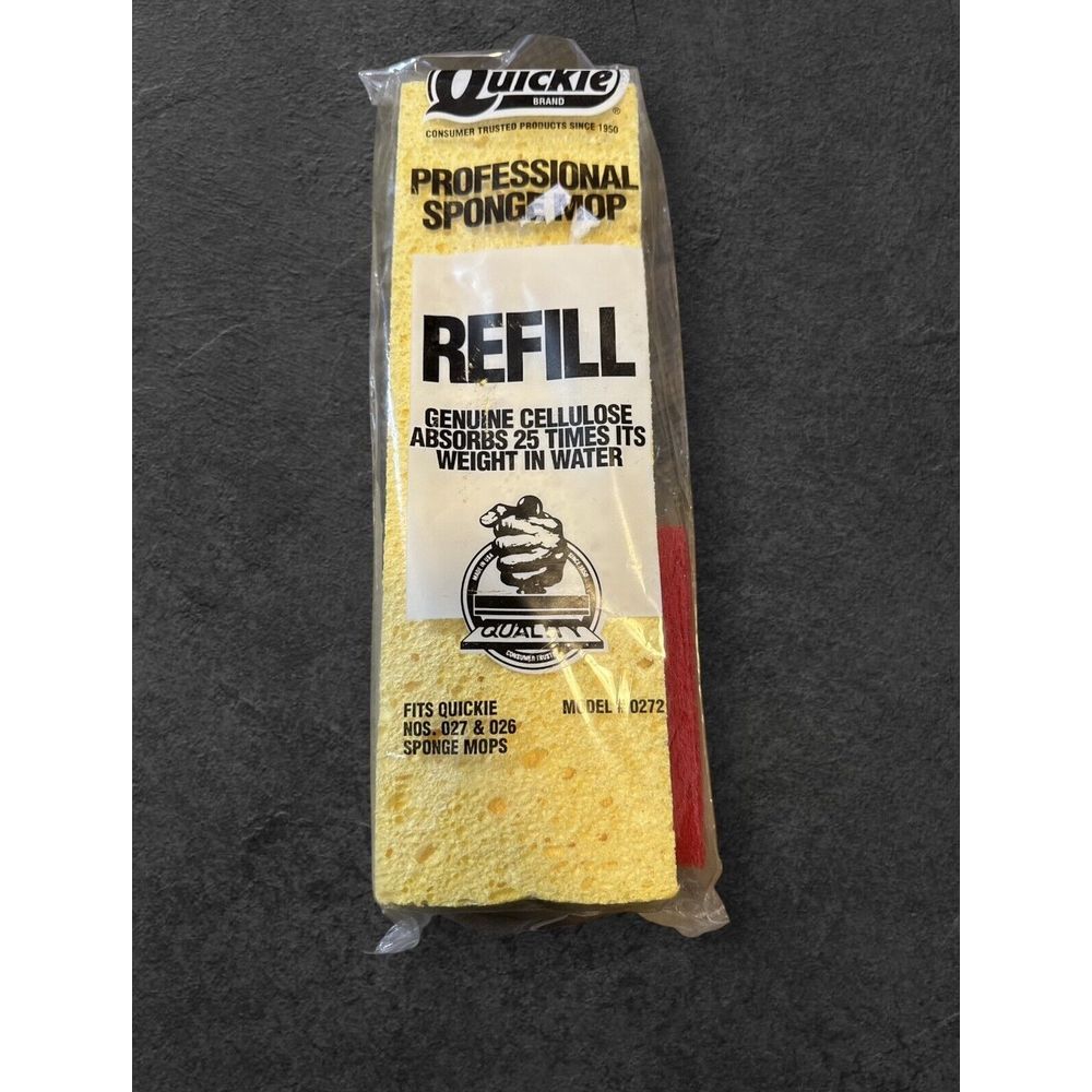 Quickie Professional Sponge Mop‎ Refill Model # 272 Yellow Fits Mop #26 #27 NEW